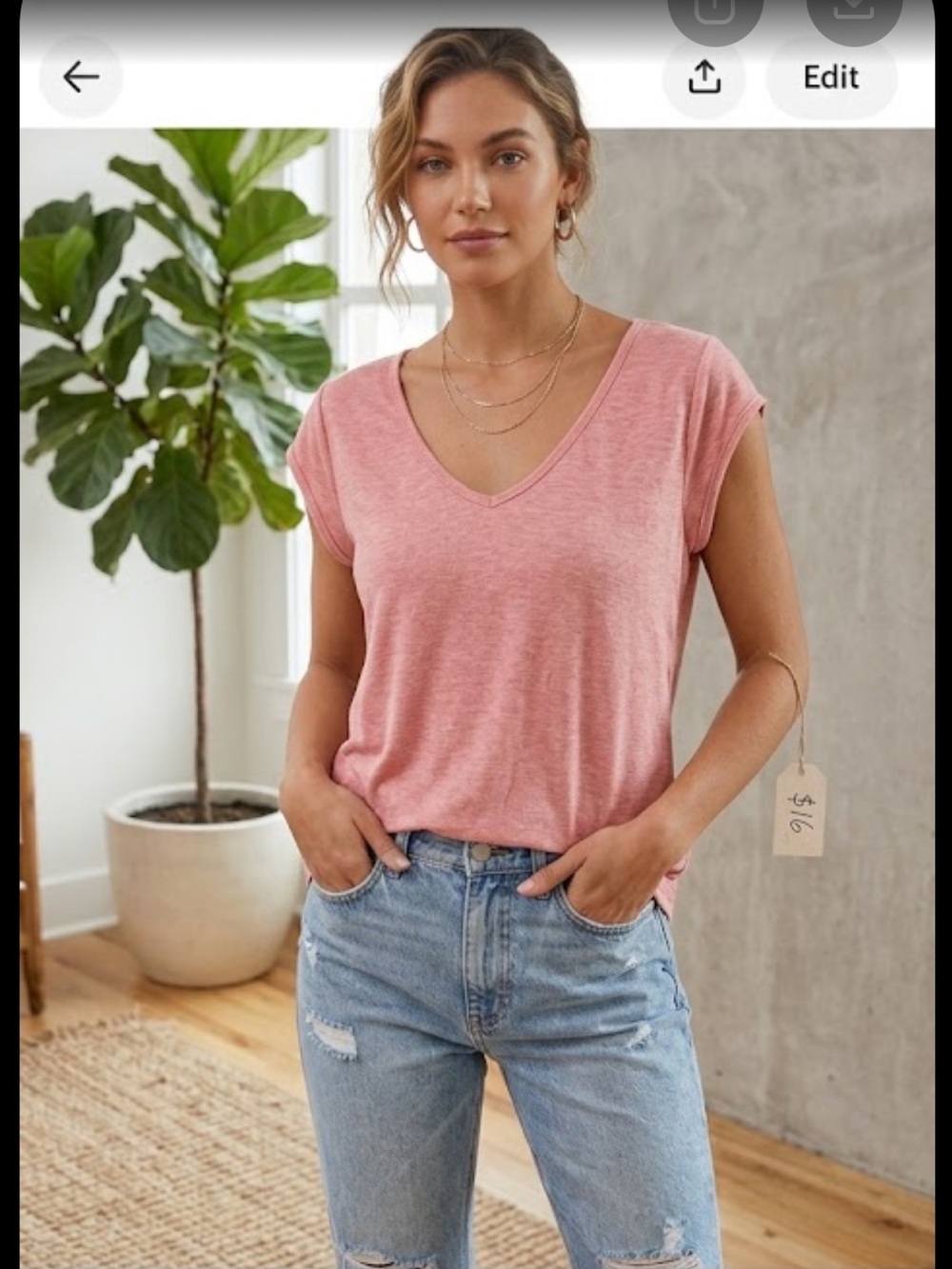 Ekouaer Loungewear Top Size Medium